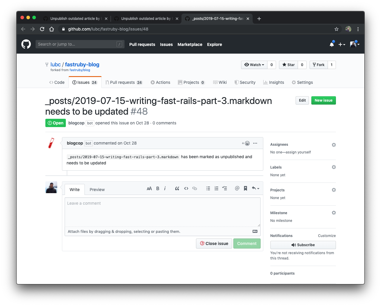 Blogcop Issue
