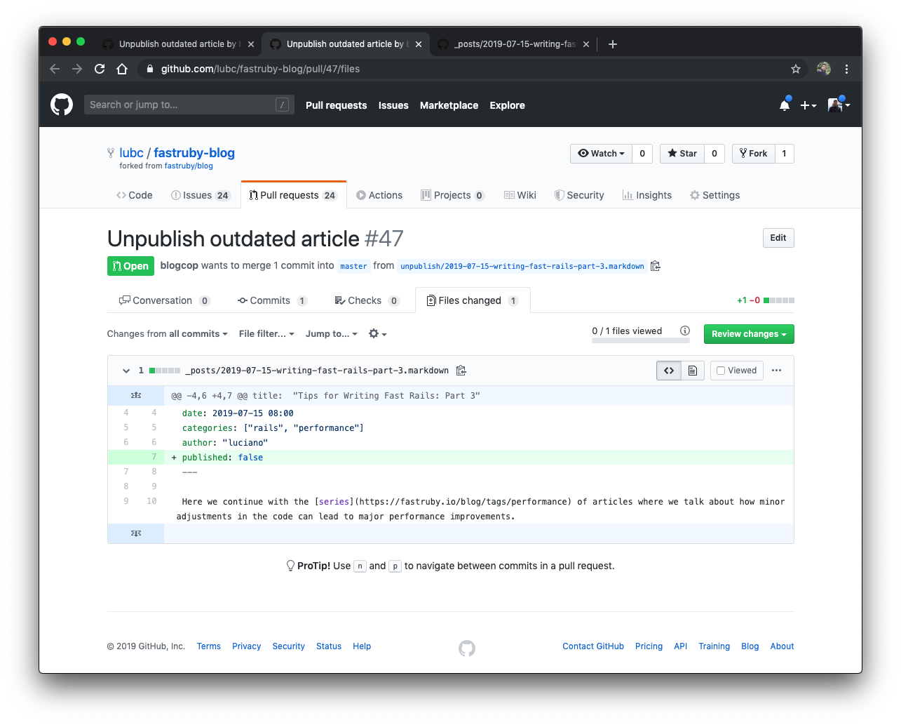 Blogcop PR change